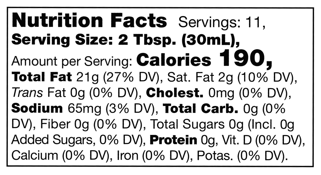 Product nutrion image