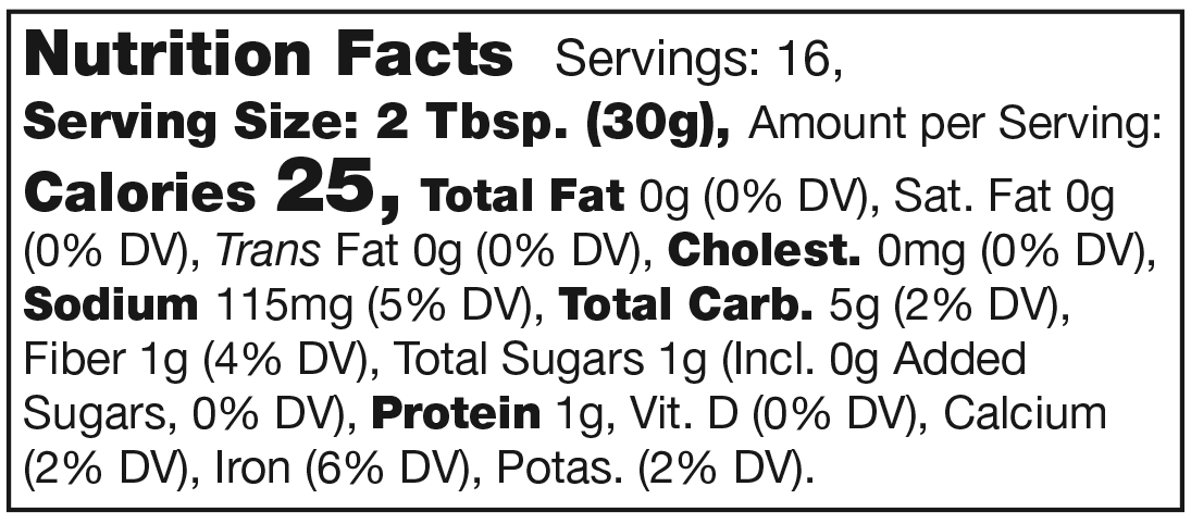 Product nutrion image