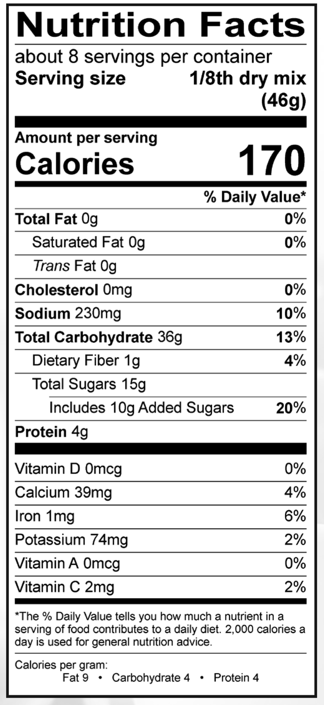 Product nutrion image