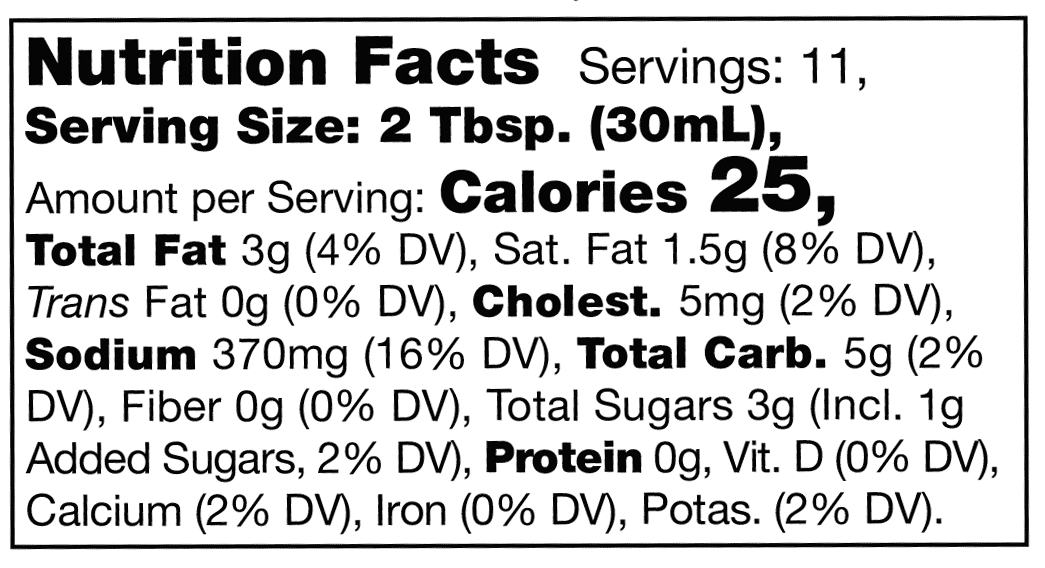 Product nutrion image