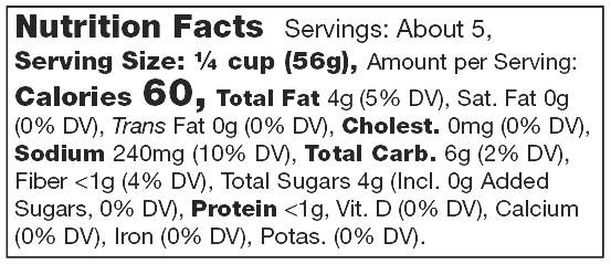 Product nutrion image