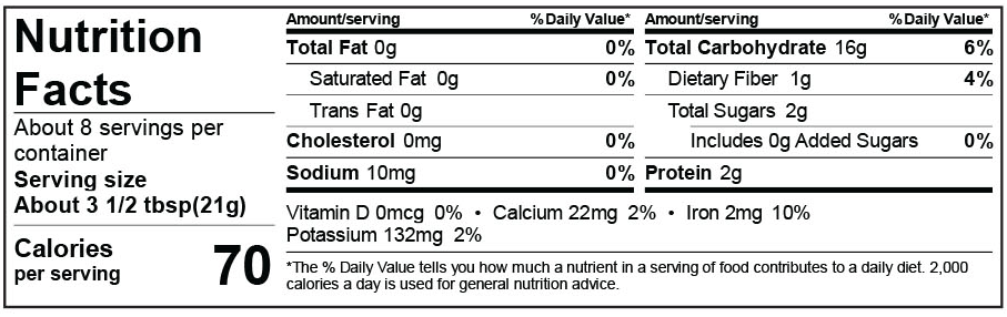 Product nutrion image