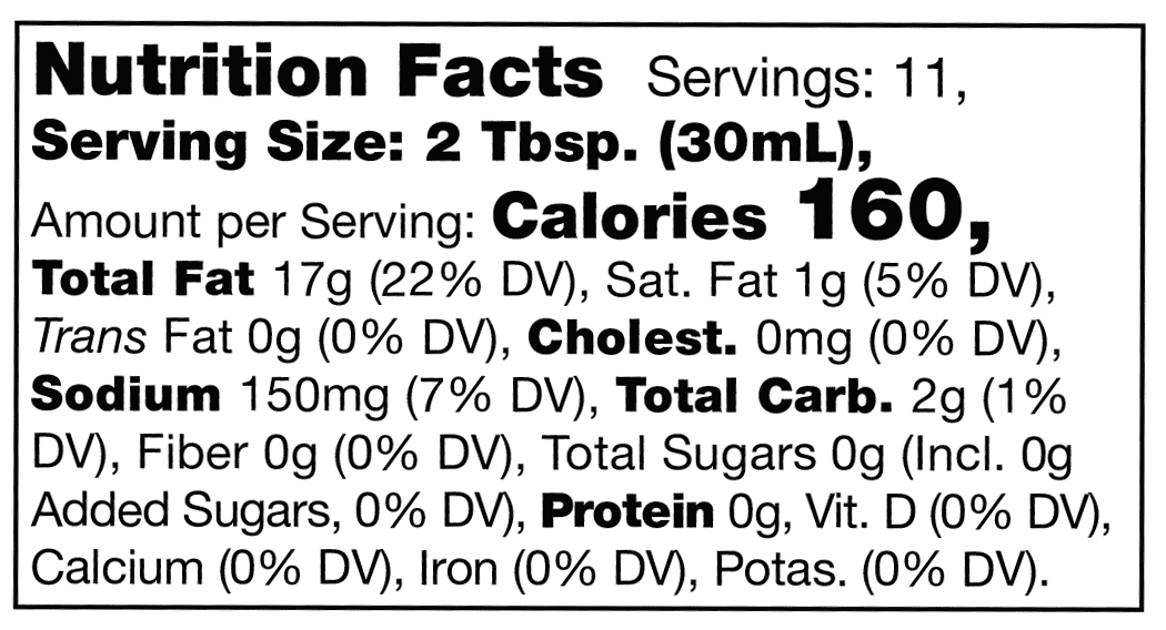 Product nutrion image