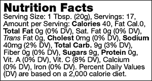 Nutrional Info