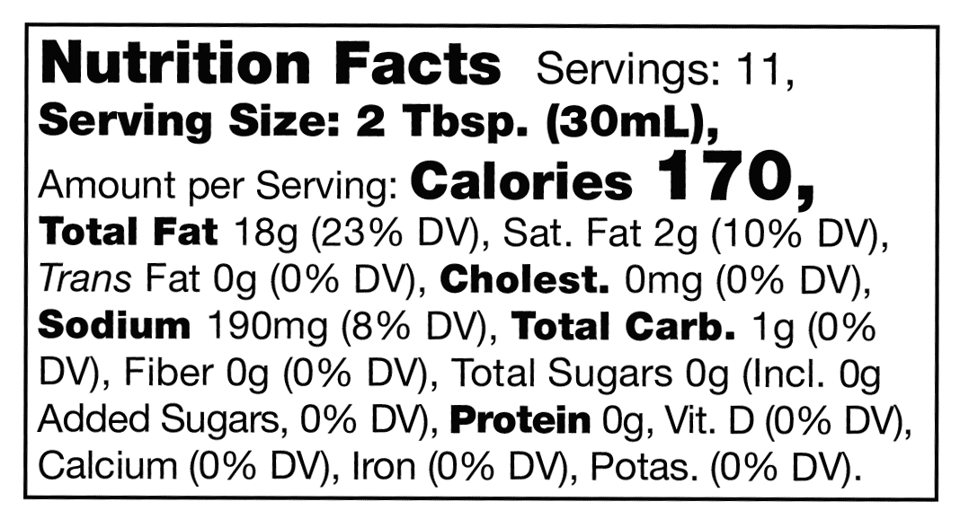 Product nutrion image