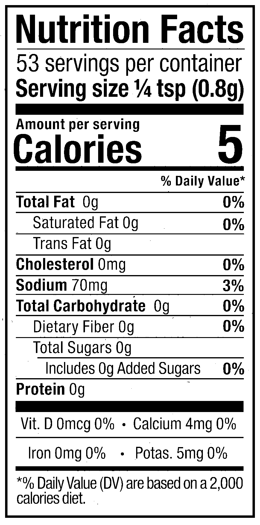 Product nutrion image