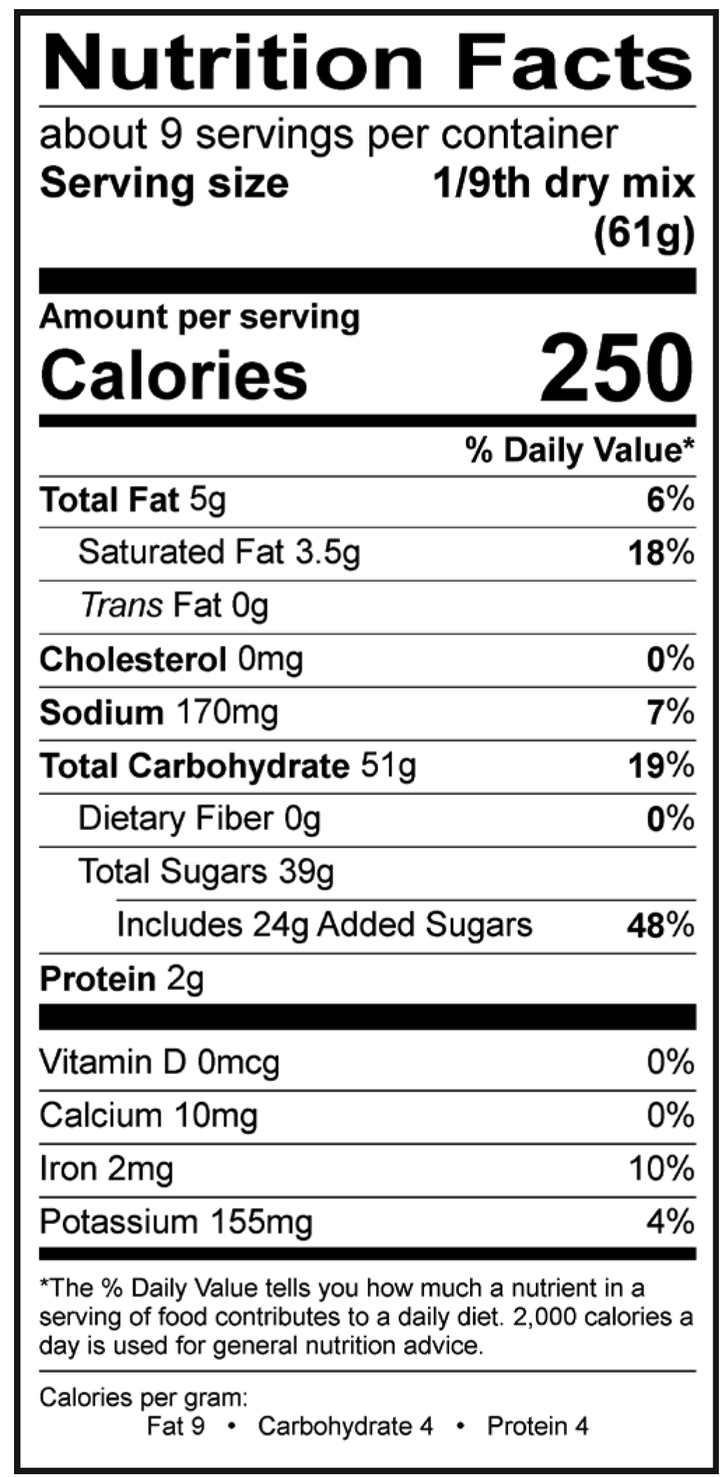 Product nutrion image