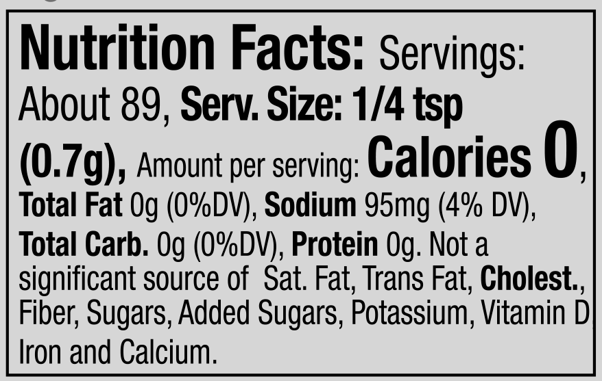 Product nutrion image