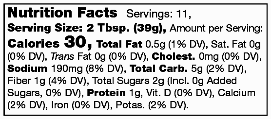 Product nutrion image