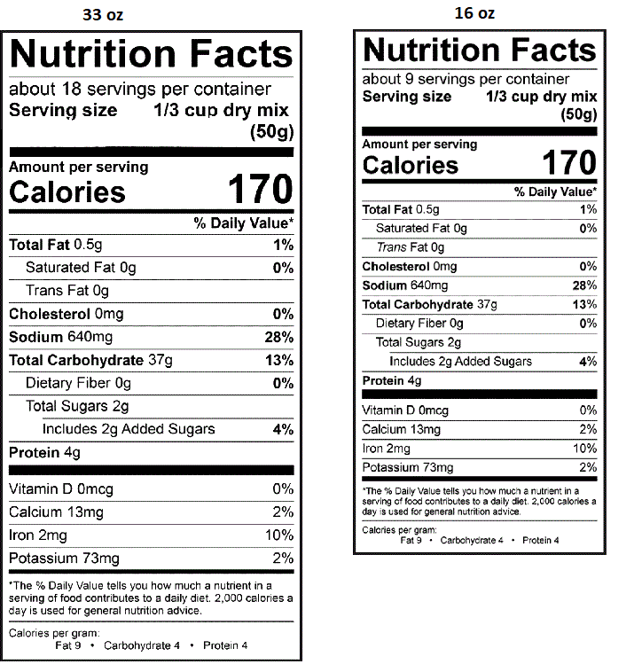 Product nutrion image