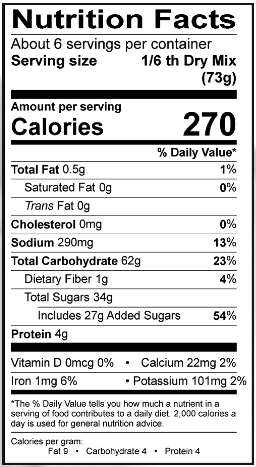 Product nutrion image