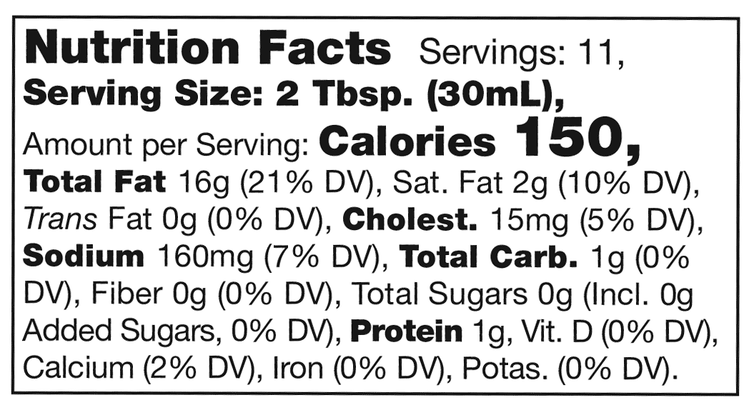 Product nutrion image