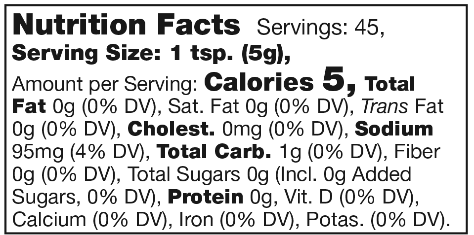 Product nutrion image