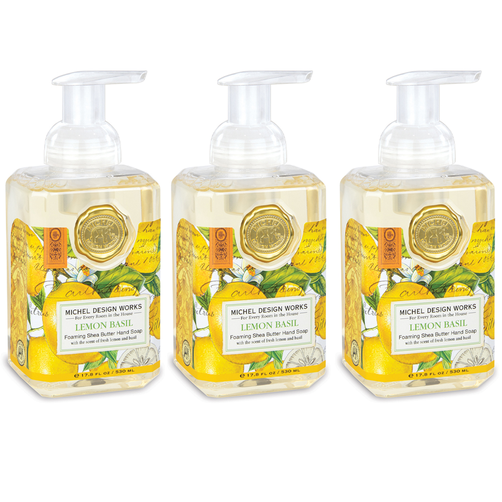 Michel Design Works  Lemon Basil Foaming Hand Soap 3-Pack