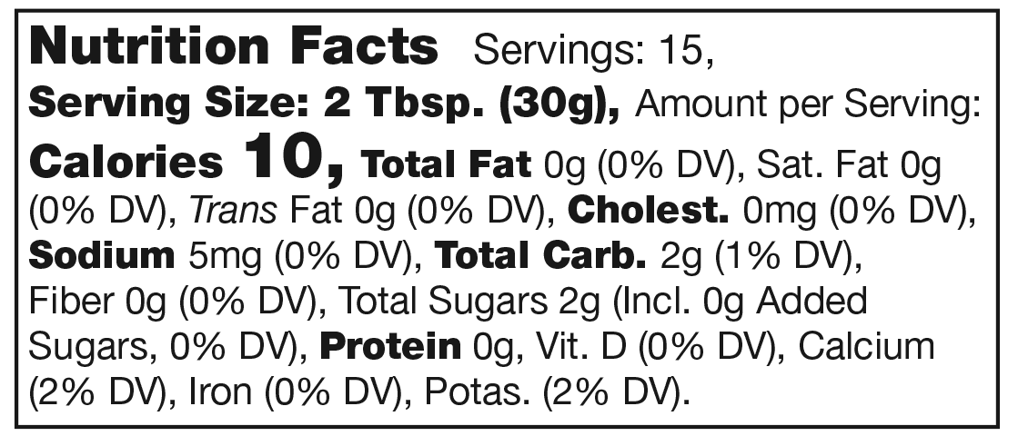 Product nutrion image