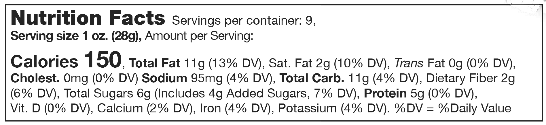 Product nutrion image