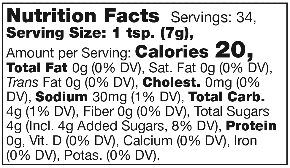 Product nutrion image