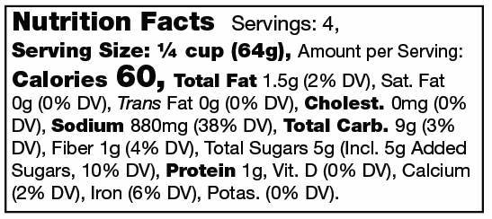 Product nutrion image