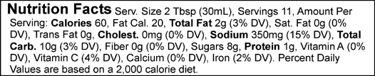 Product nutrion image