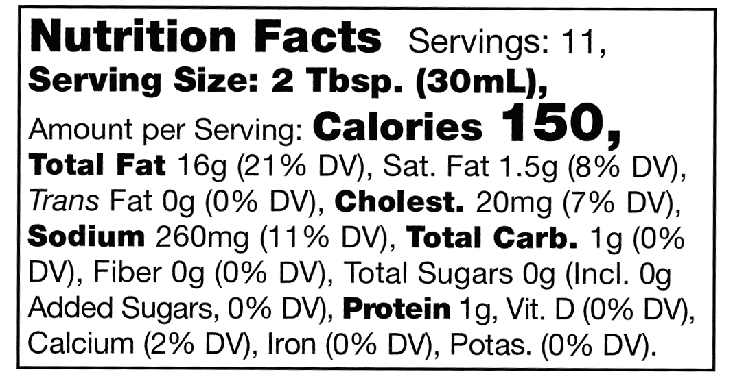 Product nutrion image