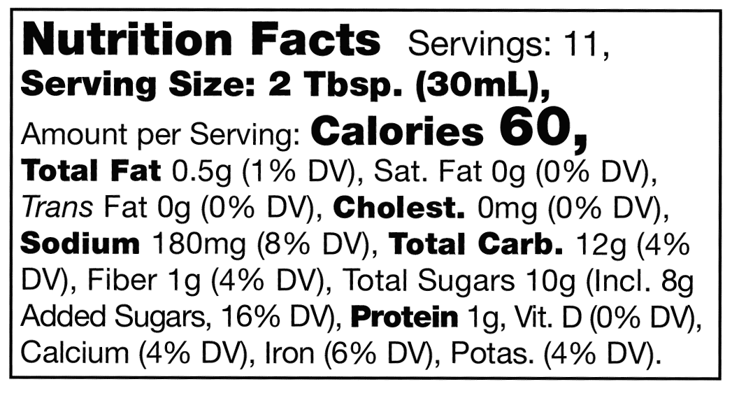 Product nutrion image