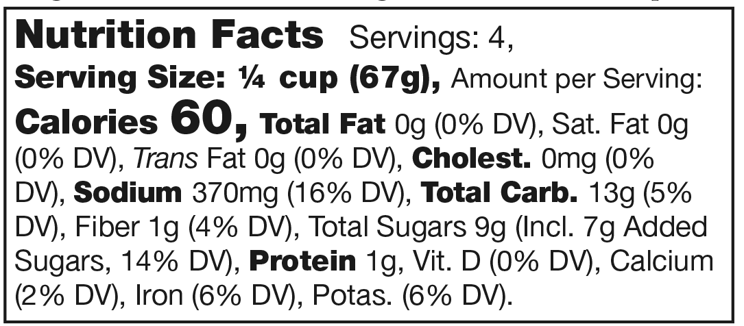 Product nutrion image