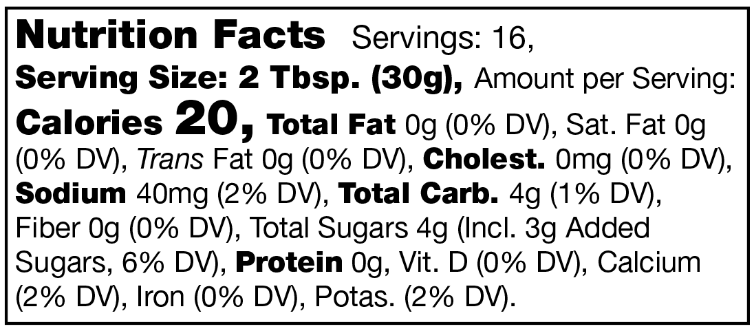 Product nutrion image