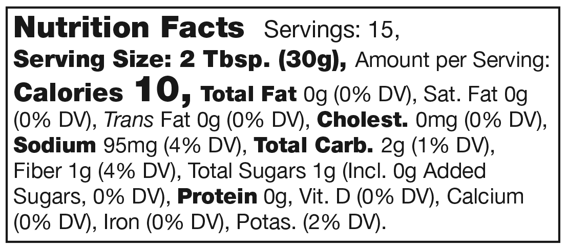 Product nutrion image