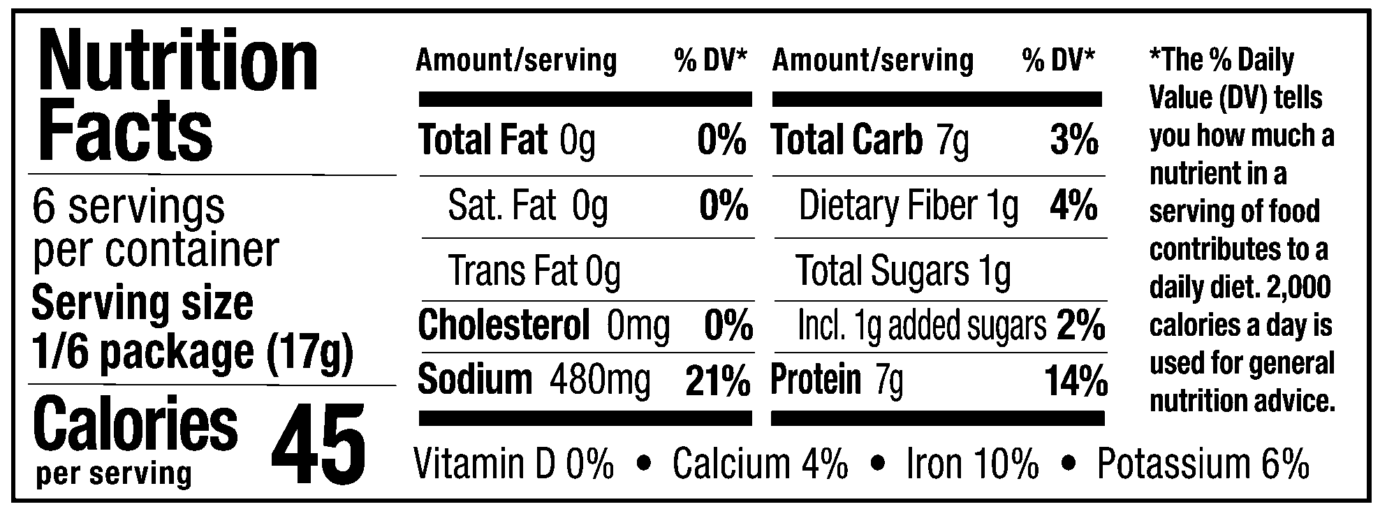 Product nutrion image