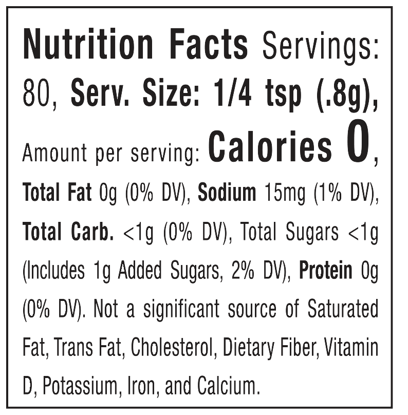 Product nutrion image