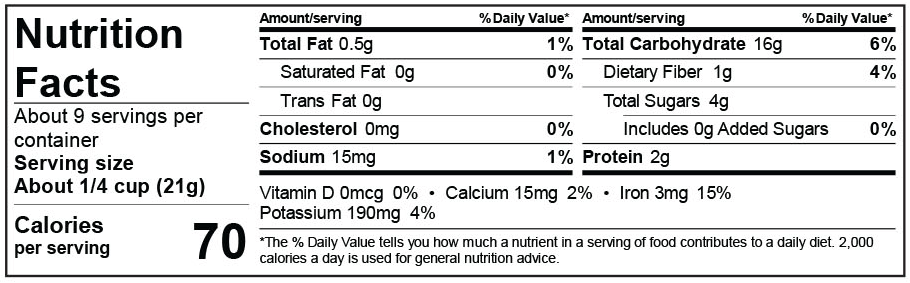 Product nutrion image