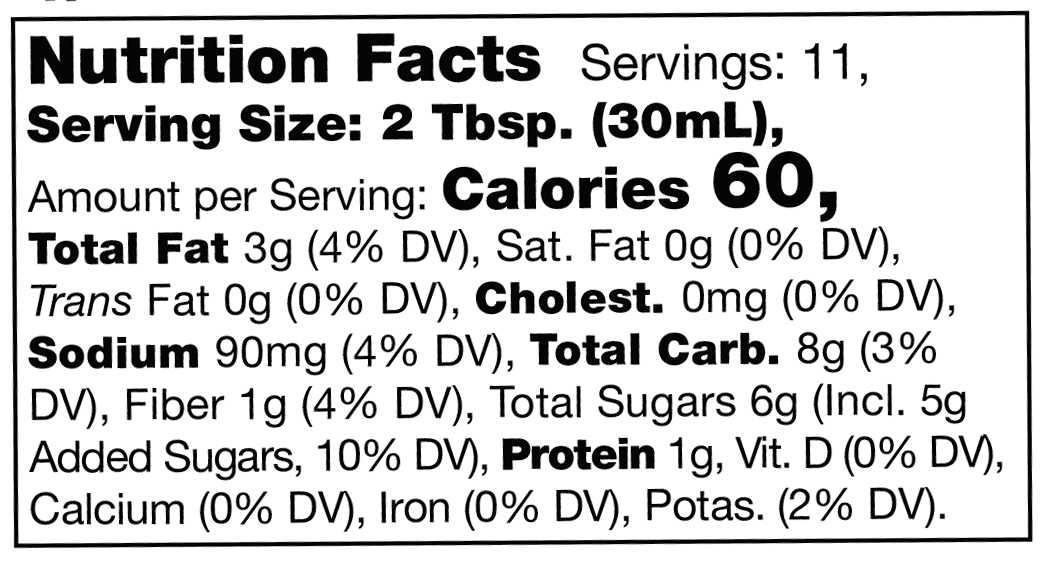 Product nutrion image