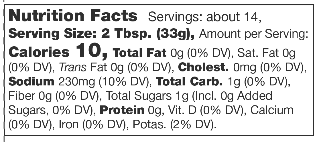 Product nutrion image