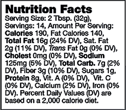 Product nutrion image