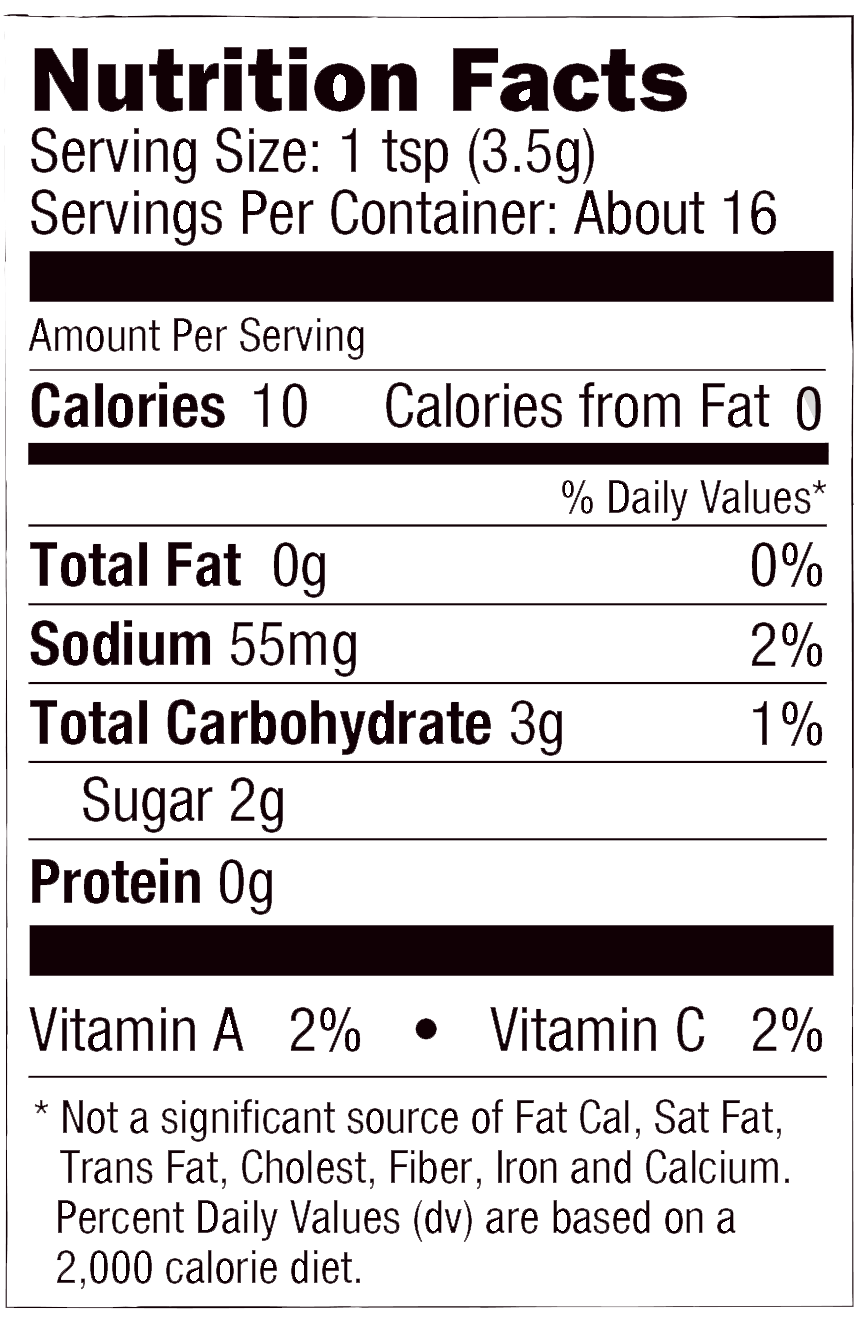 Product nutrion image