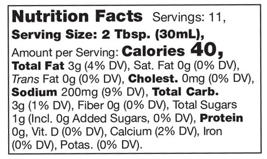 Product nutrion image